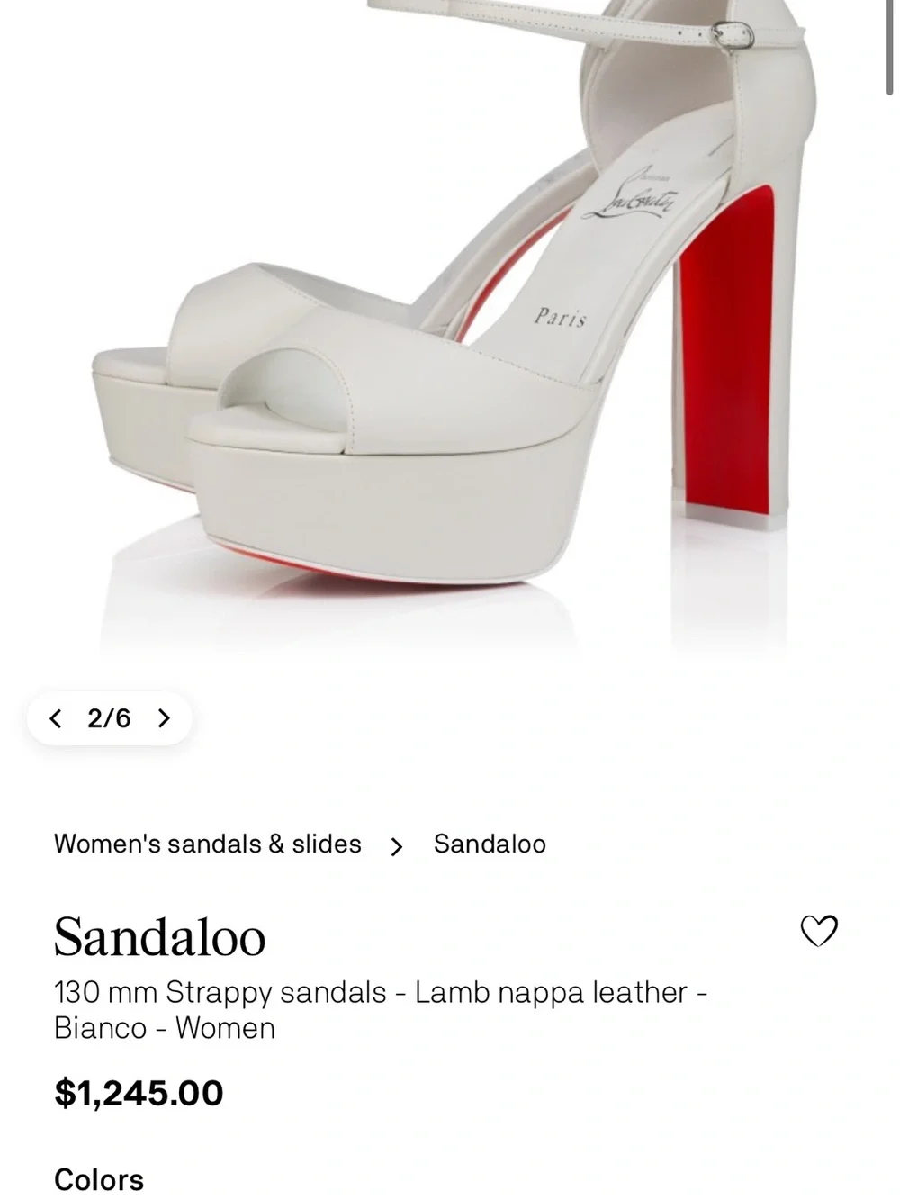 Christian Louboutin White Platform Sandaloo Sandals